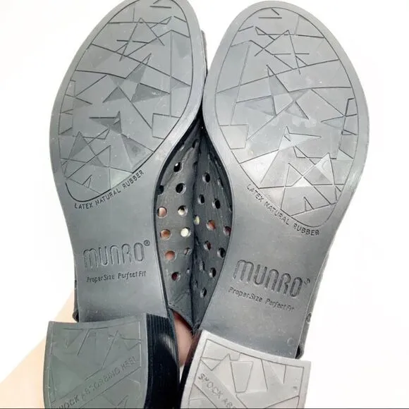 MUNRO MICKEE Black Peep Toe Slingback Sandal 7N