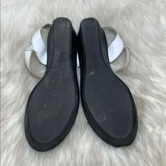 Munro White Leather Walking Sandals Sz 8 Narrow
