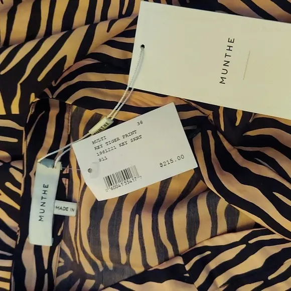 Munthe NWT Tiger 🐅 Print Asymmetrical Skirt