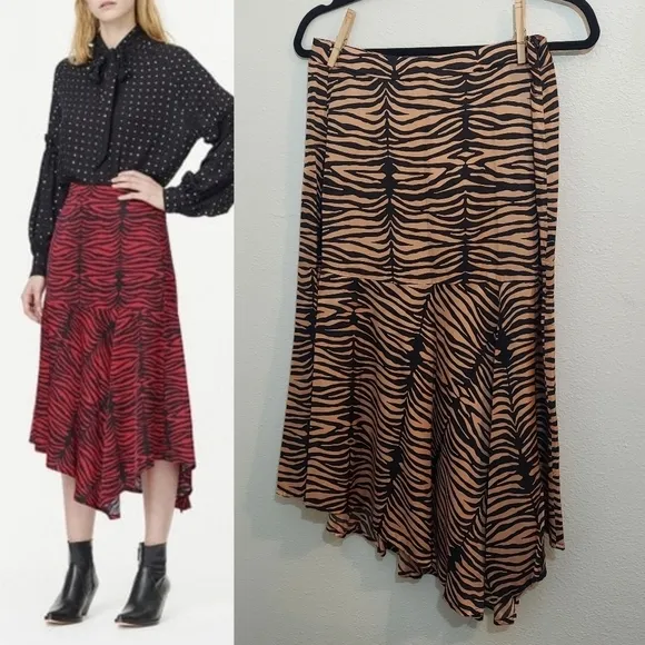 Munthe NWT Tiger 🐅 Print Asymmetrical Skirt