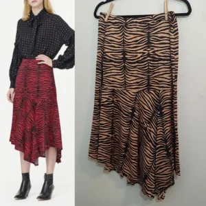 Munthe NWT Tiger 🐅 Print Asymmetrical Skirt