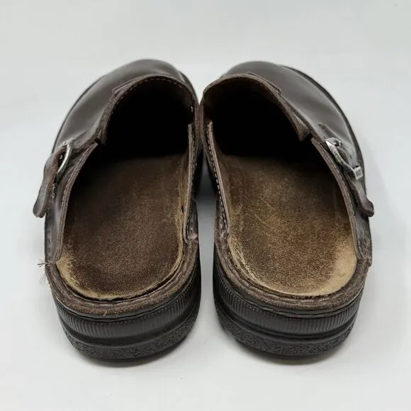 Naot Fiord Mule Sandals Mens 13 EU 46 Brown Leather Slip On Sandal Clog Shoe