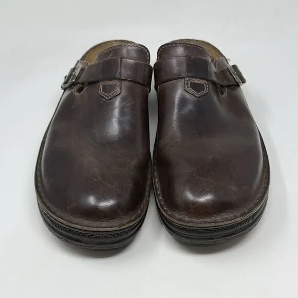 Naot Fiord Mule Sandals Mens 13 EU 46 Brown Leather Slip On Sandal Clog Shoe