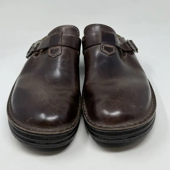 Naot Fiord Mule Sandals Mens 13 EU 46 Brown Leather Slip On Sandal Clog Shoe