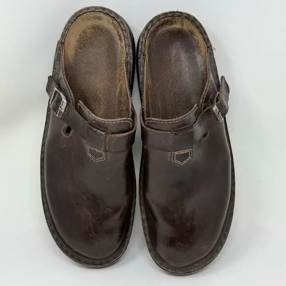 Naot Fiord Mule Sandals Mens 13 EU 46 Brown Leather Slip On Sandal Clog Shoe