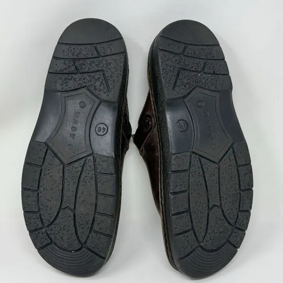 Naot Fiord Mule Sandals Mens 13 EU 46 Brown Leather Slip On Sandal Clog Shoe