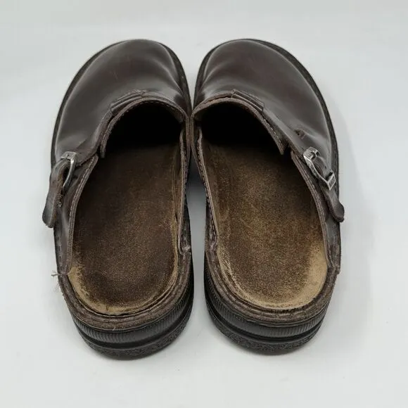 Naot Fiord Mule Sandals Mens 13 EU 46 Brown Leather Slip On Sandal Clog Shoe