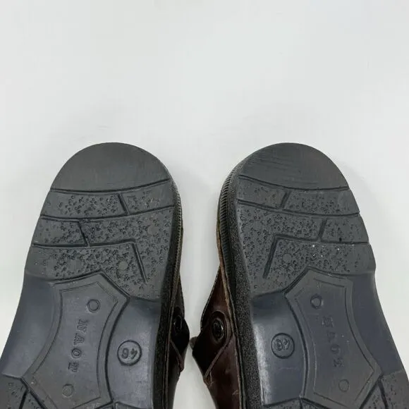 Naot Fiord Mule Sandals Mens 13 EU 46 Brown Leather Slip On Sandal Clog Shoe