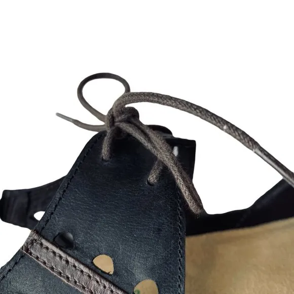 Naot Mangere Lace Up Cutouts &amp; Contrasting Leathers Lightweight Brown Sandals