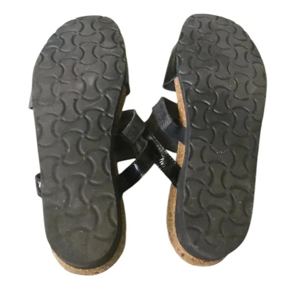 NAOT Nancy wedge sandals comfort walking black Size 8