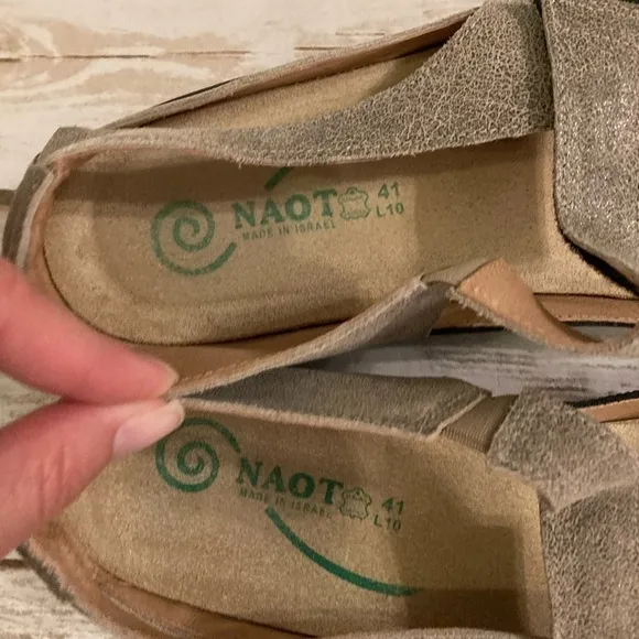 NAOT Papaki Black/Speck Beige NNM Polar Sandals 41/10-10.5