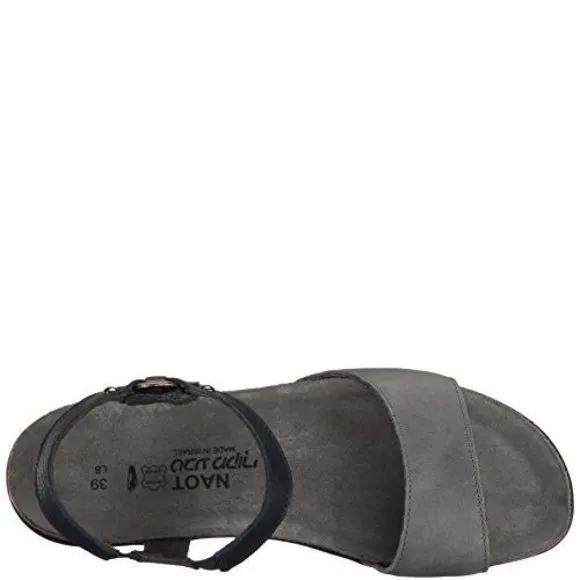 NAOT WOMEN'S SABRINA SANDAL VINTAGE SLATE LTHR/INK LTHR 10-10.5 M US
