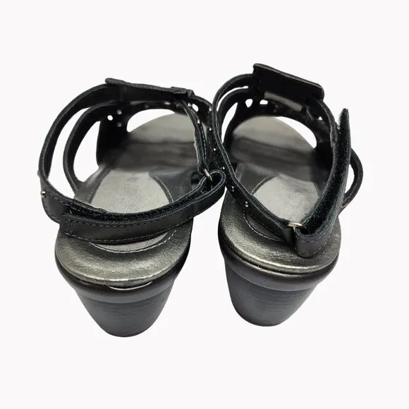 Naot Womens size 8 Black Leather Studded Sandals Size Eu 39