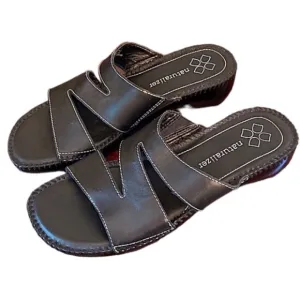 Naturalizer Black Cut Out Slip On Sandals Size 7N