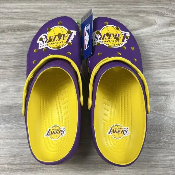 NBA Los Angeles Lakers Classic Clogs Men's Size‎ 10/ Women's Size 12 Crocs