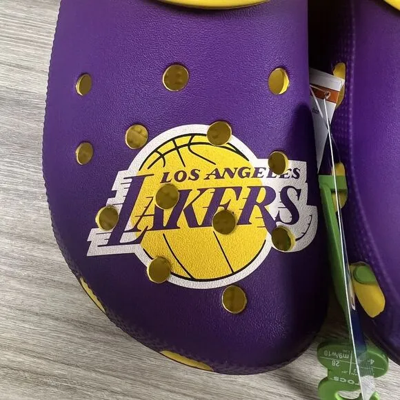 NBA Los Angeles Lakers Classic Clogs Men's Size‎ 10/ Women's Size 12 Crocs