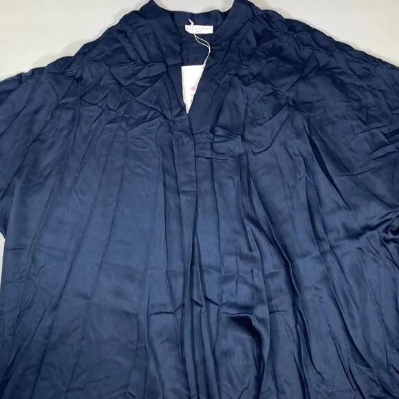 Neu Nomads Women's Kerala Shirt Dress Navy Blue Size XL Knee Length V-Neck - NWT