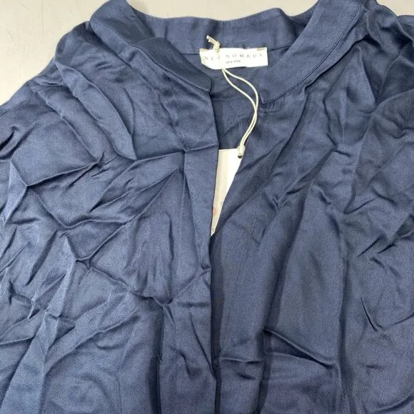 Neu Nomads Women's Kerala Shirt Dress Navy Blue Size XL Knee Length V-Neck - NWT