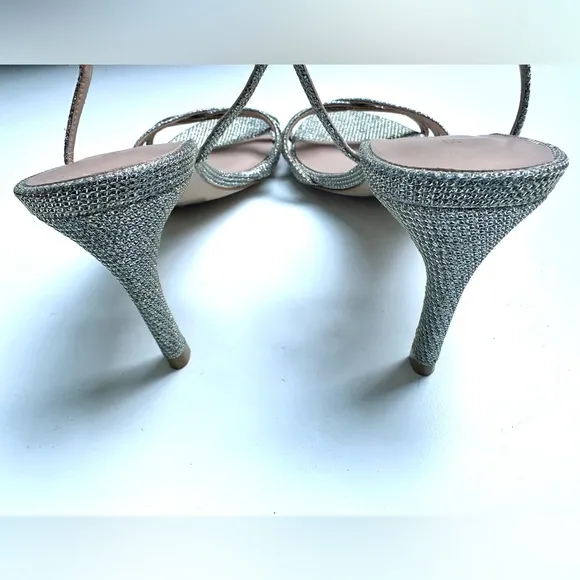 Never Worn Stuart Weitzman Starla Glitter Sandals 80 mm, size 7