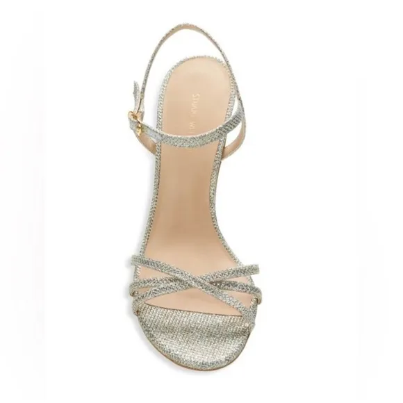 Never Worn Stuart Weitzman Starla Glitter Sandals 80 mm, size 7