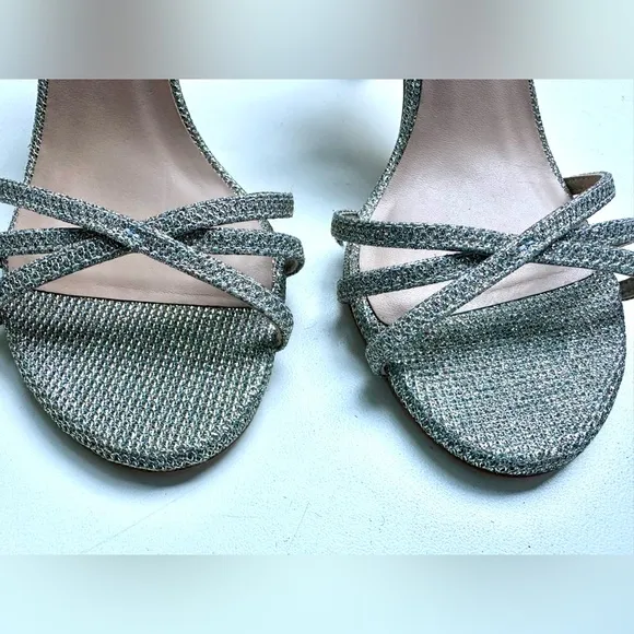 Never Worn Stuart Weitzman Starla Glitter Sandals 80 mm, size 7