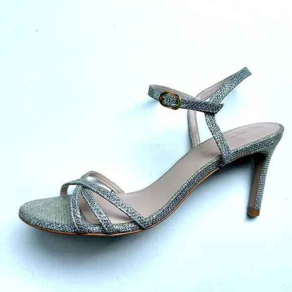 Never Worn Stuart Weitzman Starla Glitter Sandals 80 mm, size 7
