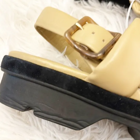 NEW $280 VINCE Bowie Slingback Lug Sole Leather Cushion sandals women size 8.5