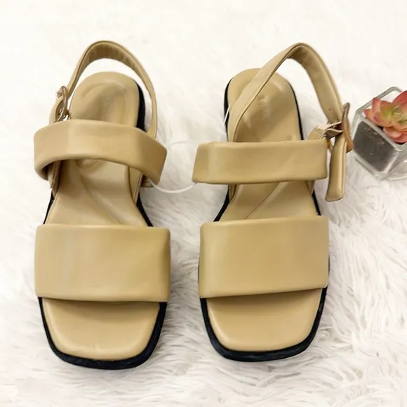 NEW $280 VINCE Bowie Slingback Lug Sole Leather Cushion sandals women size 8.5