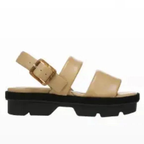 NEW $280 VINCE Bowie Slingback Lug Sole Leather Cushion sandals women size 8.5