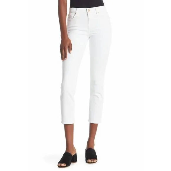 NEW 7 FOR ALL MANKIND kimmie high-waist crop skinny jeans in white