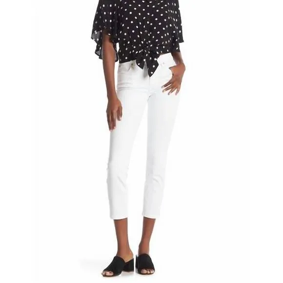NEW 7 FOR ALL MANKIND kimmie high-waist crop skinny jeans in white