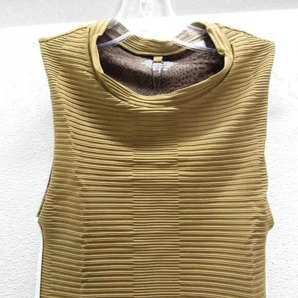 NEW ACACIA Womens Alma Piped Double Ribbed Tennis Dress Size S Bear Green