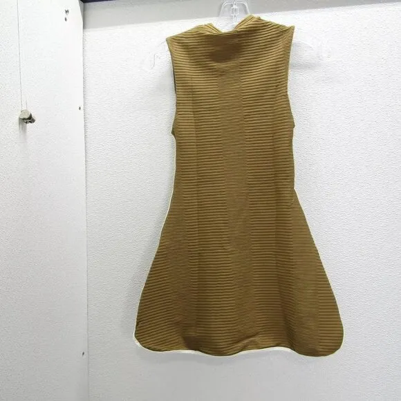 NEW ACACIA Womens Alma Piped Double Ribbed Tennis Dress Size S Bear Green