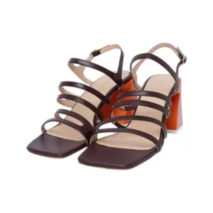 NEW ALOHAS women's aubrey leather sandals in brown