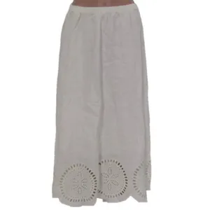 NEW &amp; Other Stories Women's Skirt Embroidered Linen Midi  White Size S