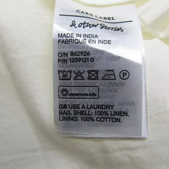 NEW &amp; Other Stories Women's Skirt Embroidered Linen Midi  White Size S