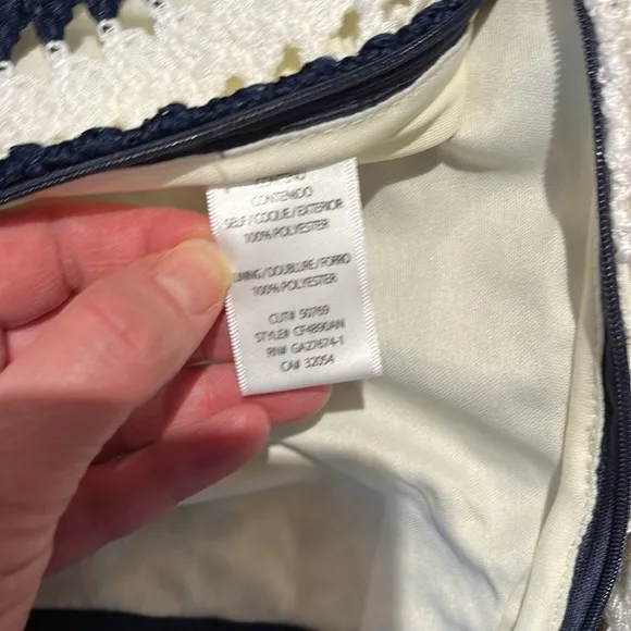 NEW! Anthropologie Eva Franco midi crochet skirt cream and navy stripe L