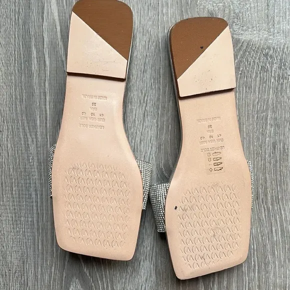 NEW Anthropologie Vicenza Metallic Slide Sandals