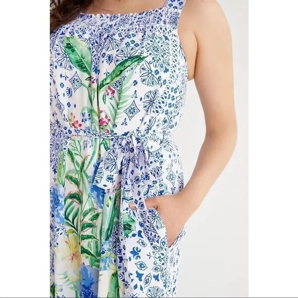 NEW Anthropologie Maeve Bouquet Flounced Maxi Dress X-Small &amp; Small &amp; Medium