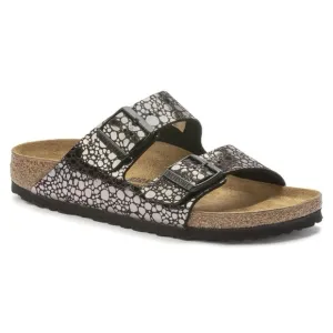 New Birkenstock Arizona Birko Flor Sandals- Metallic Stones Black