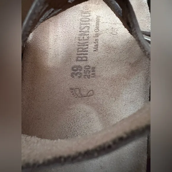 New Birkenstock Asmara Metallic Gold Ankle WrapCutout Leather Sandals.