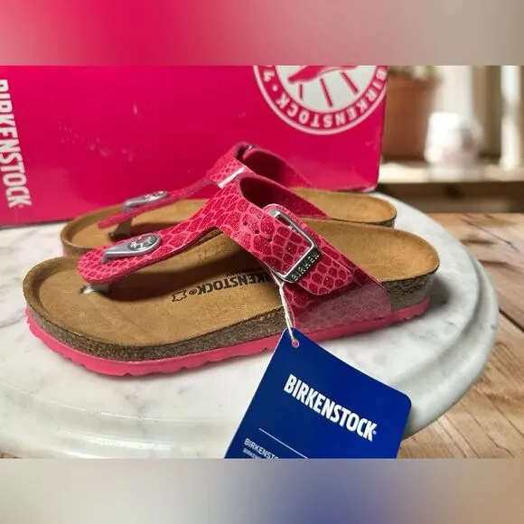 NEW • Birkenstock • Gizeh Magic Snake Pink Slip-on Sandals EU 30