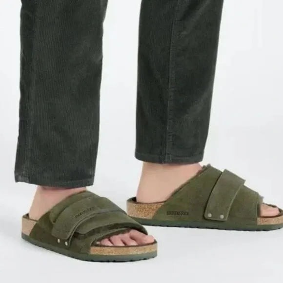 NEW Birkenstock Kyoto Shearling Sandals Size EU 40 US 9 Olive Green