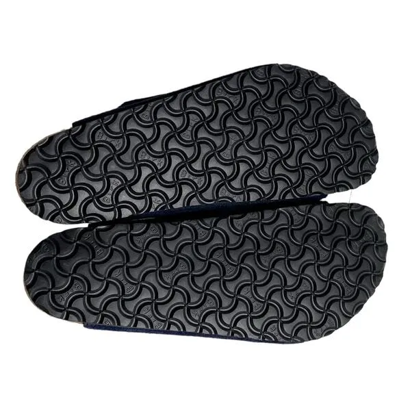 NEW Birkenstock Navy Blue Arizona Shearling Cozy Slide M 10