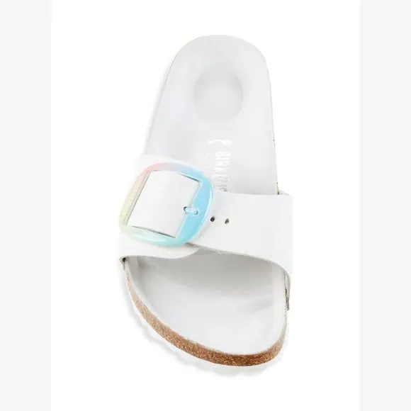 NEW Birkenstock Size 38 (US 7) Madrid Narrow Fit Leather Sandals - White