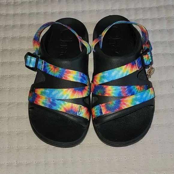 New Chaco Chillos Tie Dye Adjustable Strap Performance Sport Sandals Size Kids 2