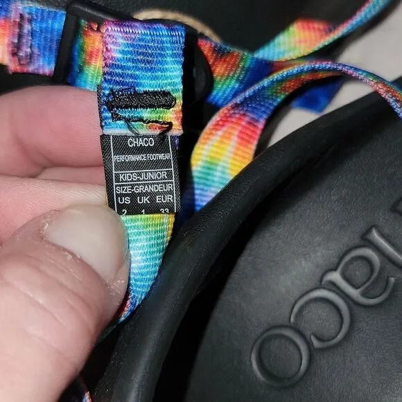 New Chaco Chillos Tie Dye Adjustable Strap Performance Sport Sandals Size Kids 2