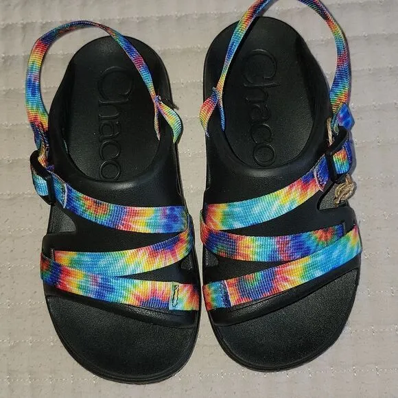 New Chaco Chillos Tie Dye Adjustable Strap Performance Sport Sandals Size Kids 2