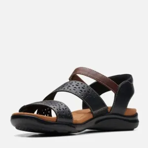 New Clarks Kitly Way leather strap comfortable sandal black brown 6.5 wide