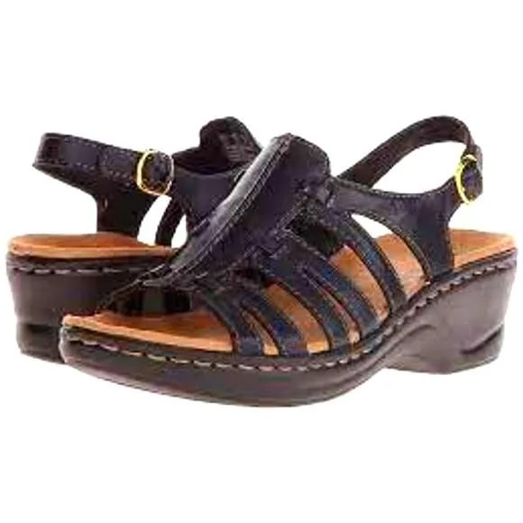 New Clarks Women's Lexi Marigold Low Heel Strappy Sandals 5.5 Black